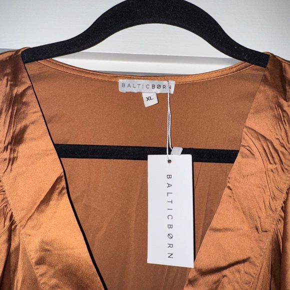 NWT Women's Copper Satin Dress - Baltic Born Pasadena - Picture 4 of 6